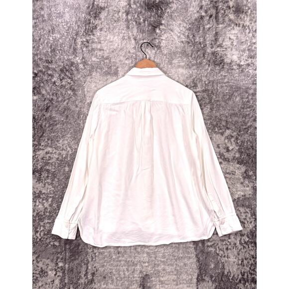 Argent Shirt 10 Womens White Viscose Twill Collared Button Down Top - Picture 3 of 8